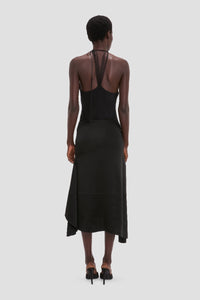 Asymmetric Drape Skirt - Black