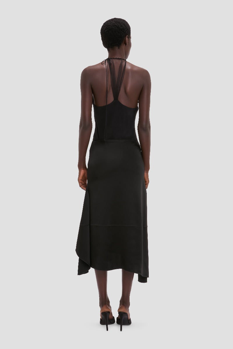 Asymmetric Drape Skirt - Black