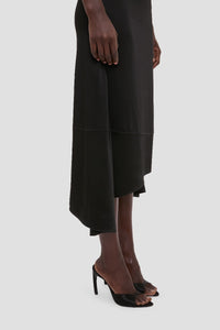 Asymmetric Drape Skirt - Black