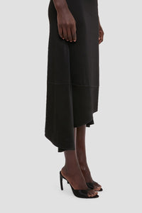 Asymmetric Drape Skirt - Black