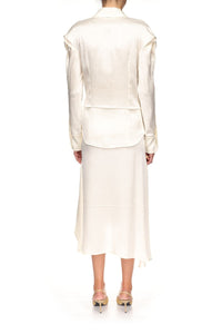 Asymmetric Drape Skirt - Ivory