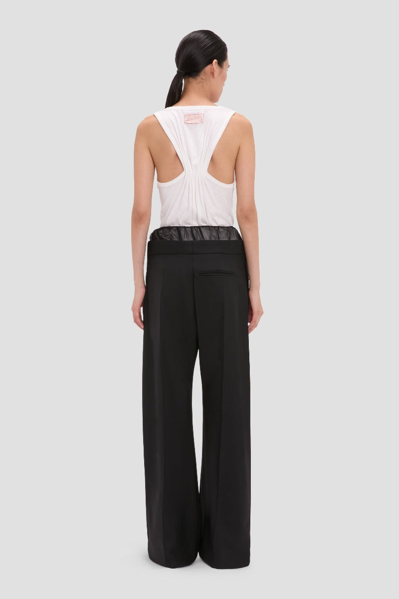 Gathered Yoke Trouser - Black