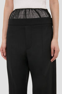 Gathered Yoke Trouser - Black