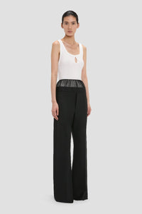 Gathered Yoke Trouser - Black