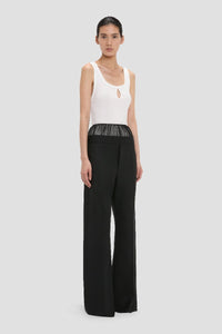 Gathered Yoke Trouser - Black
