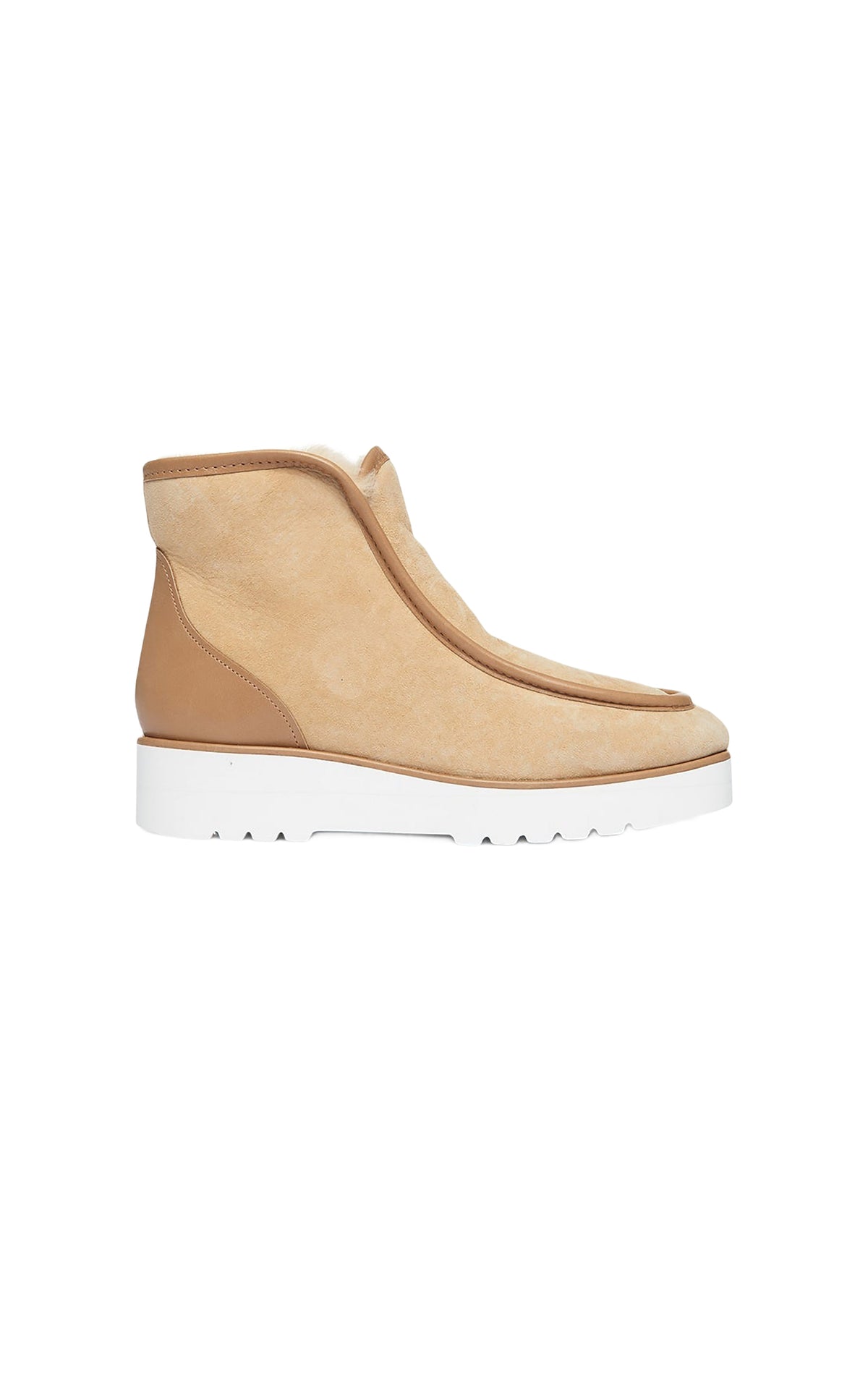 Camel / Bottines Tyga en peau lainée - Camel
