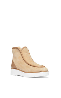 Camel / Bottines Tyga en peau lainée - Camel