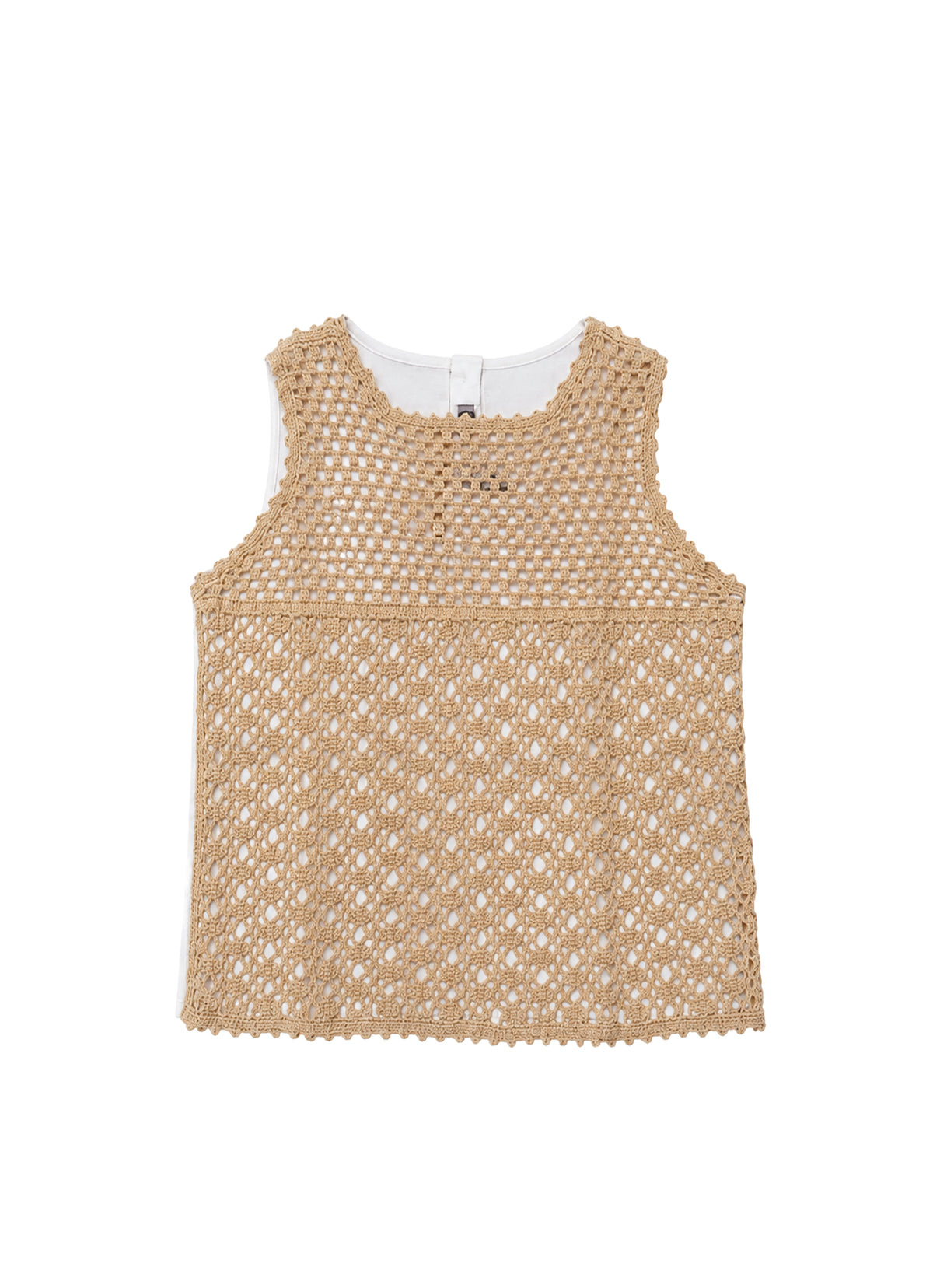 tt075em112_108 // DOUBLON PAS FUSION /// ZNO PICS White crochet and linen top