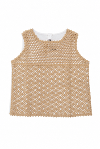 ZNO PICS White crochet and linen top