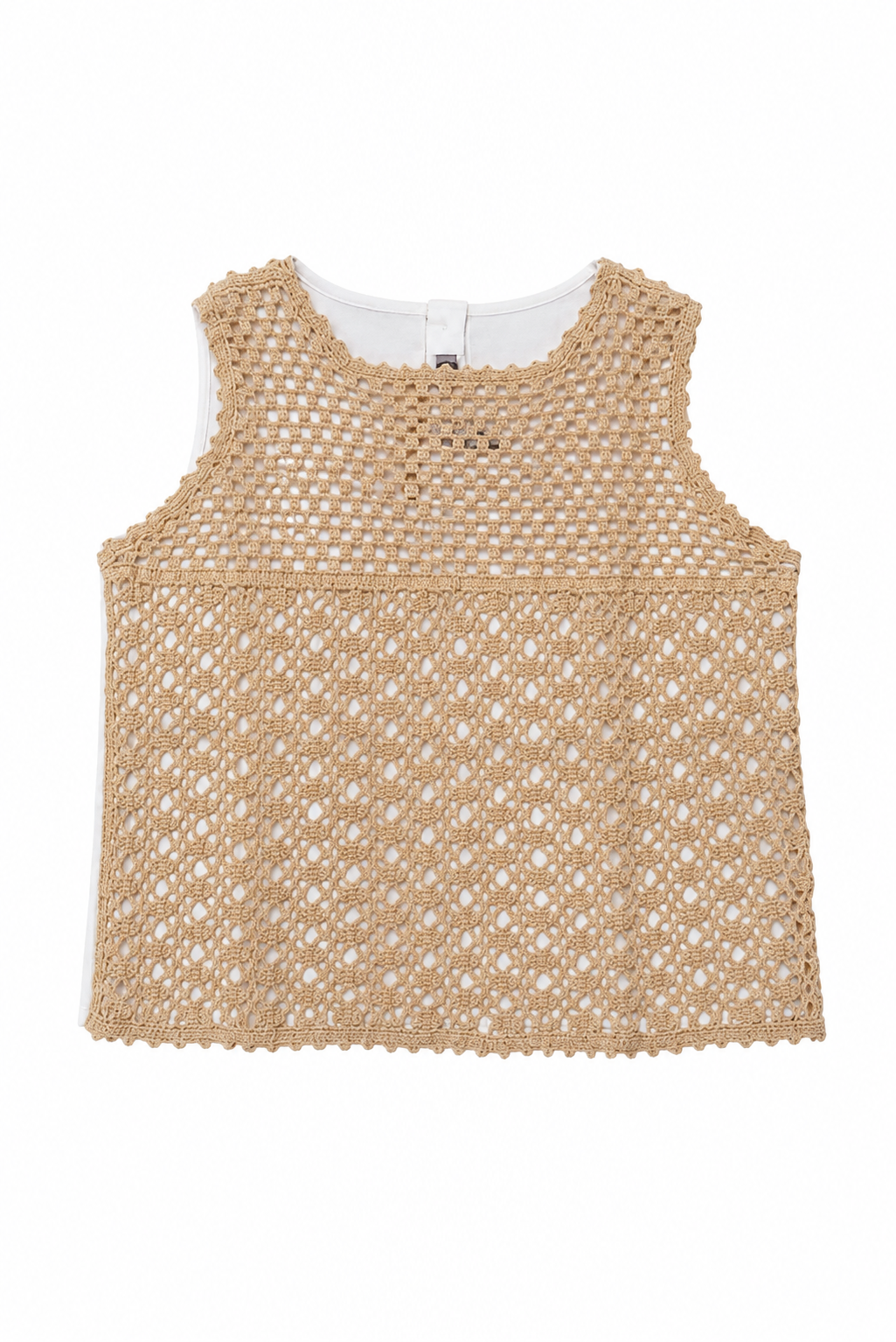 ZNO PICS White crochet and linen top