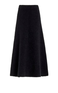 Pablo Boucle Skirt en noir bouclette cachemire soie fil