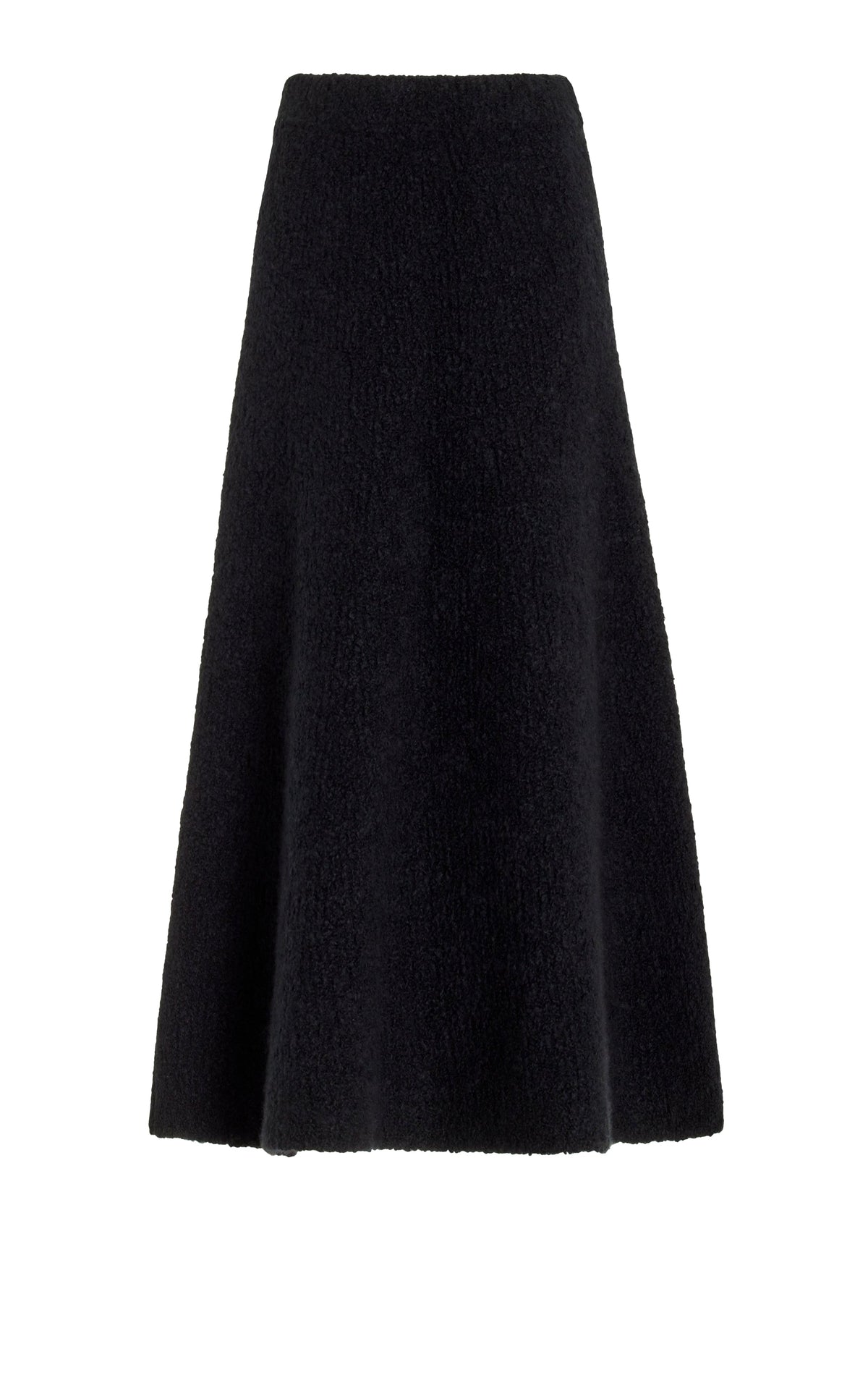 Pablo Boucle Skirt en noir bouclette cachemire soie fil