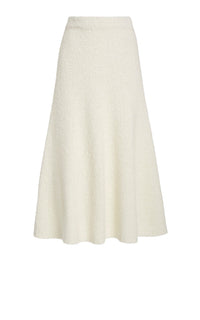 Pablo Boucle Skirt en ivoire bouclette cachemire soie fil