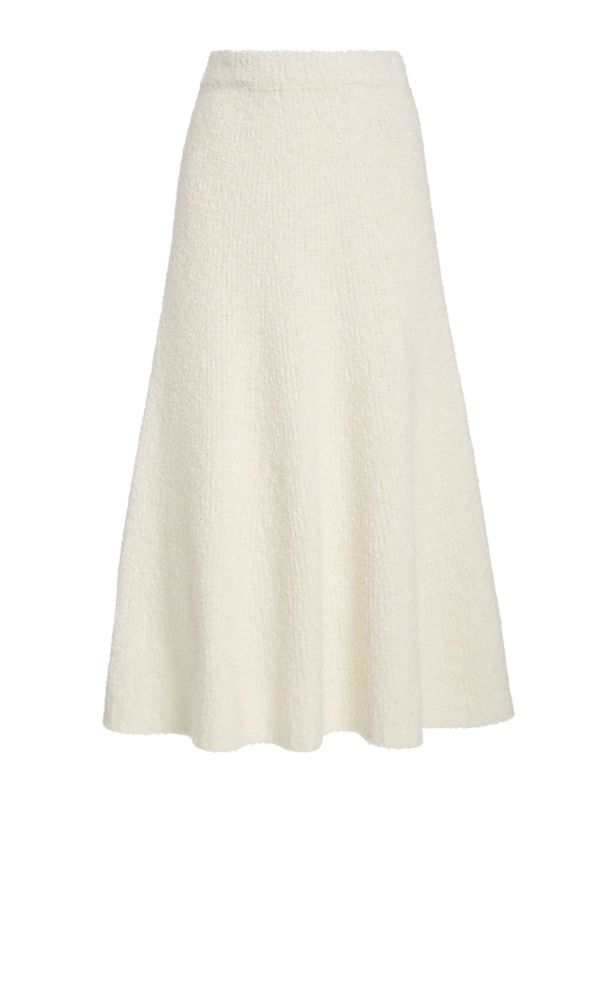 Pablo Boucle Skirt en ivoire bouclette cachemire soie fil