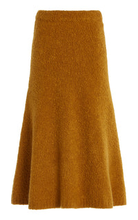 Pablo Boucle Skirt en saffron bouclette cachemire soie fil