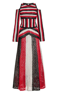 Red Multi / Robe Carr en laine - Red Multi