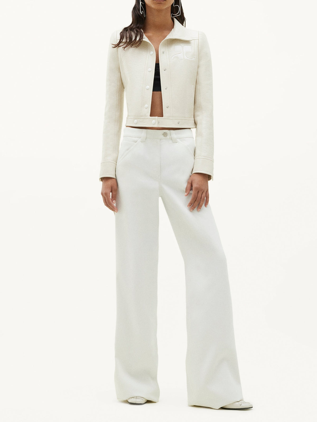 Blouson iconique en vinyle - Ecru