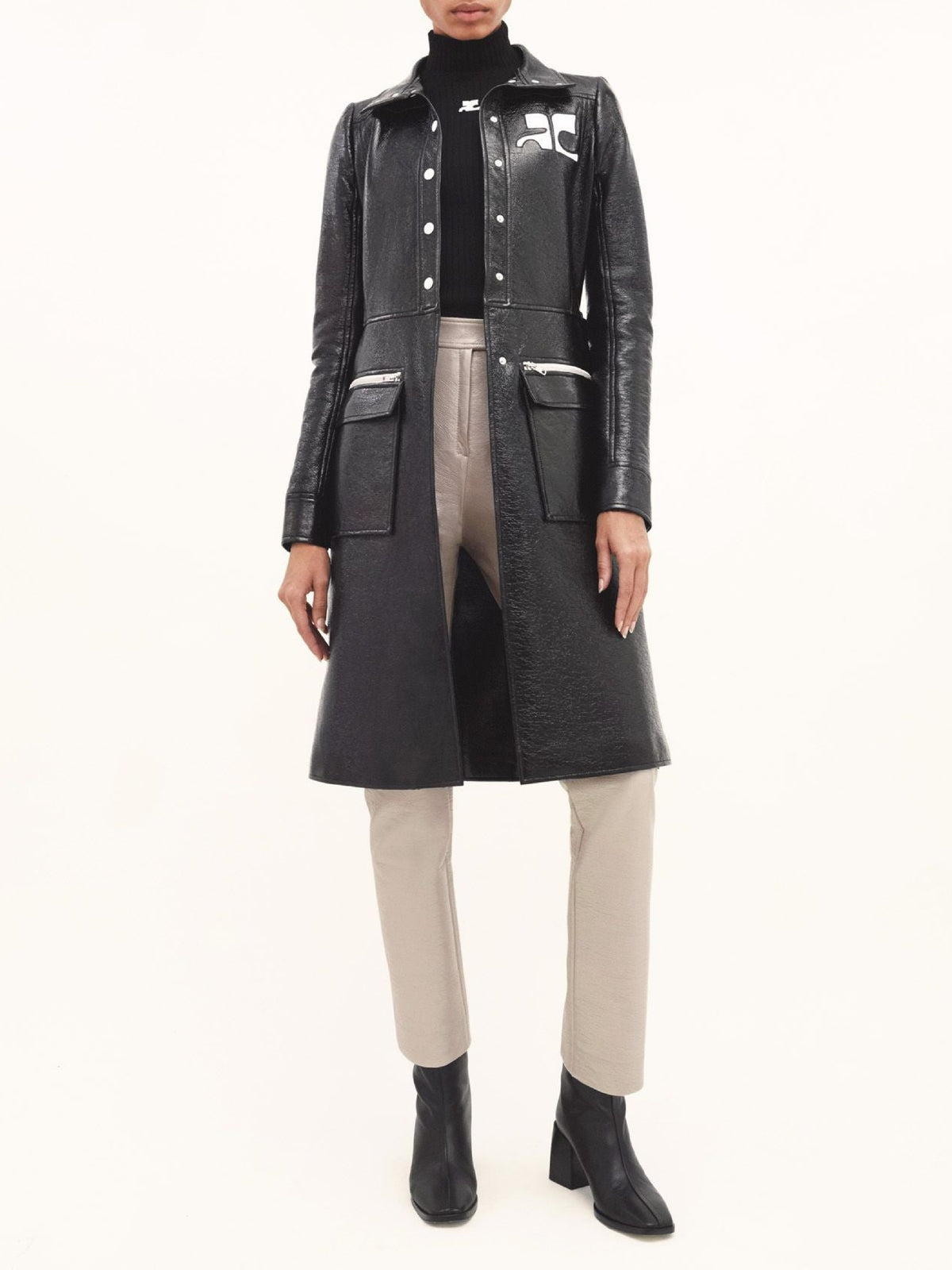 Manteau iconique en vinyle - Black