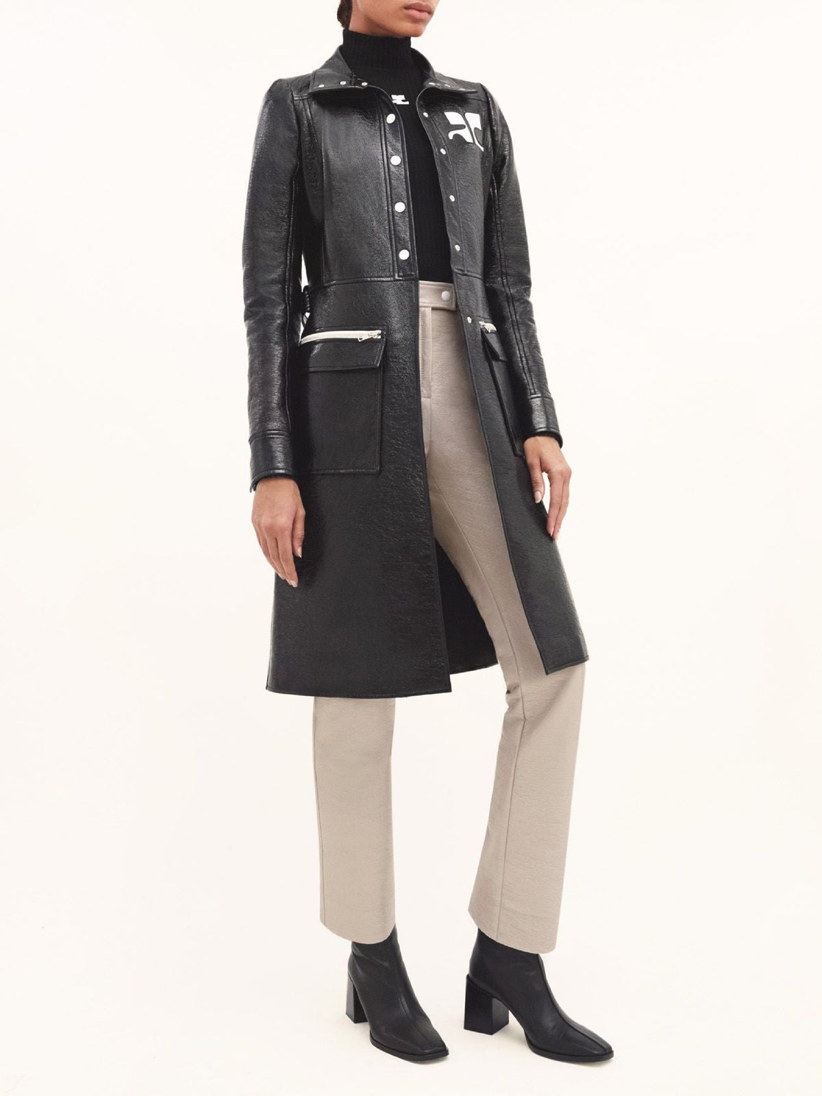 Manteau iconique en vinyle - Black