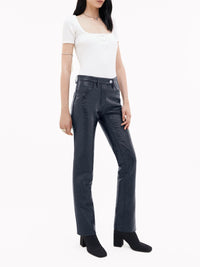 Pantalon 5 poches en vinyle - Navy