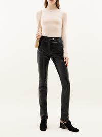 Pantalon 5 poches en vinyle - Black