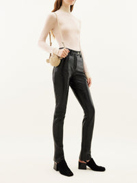 Pantalon 5 poches en vinyle - Black