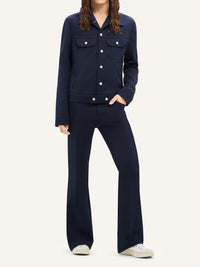 Pantalon bootcut en sergé - Navy