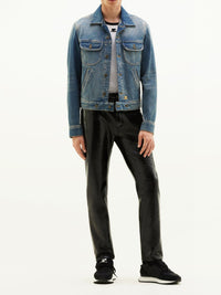 Pantalon 5 poches en vinyle - Navy