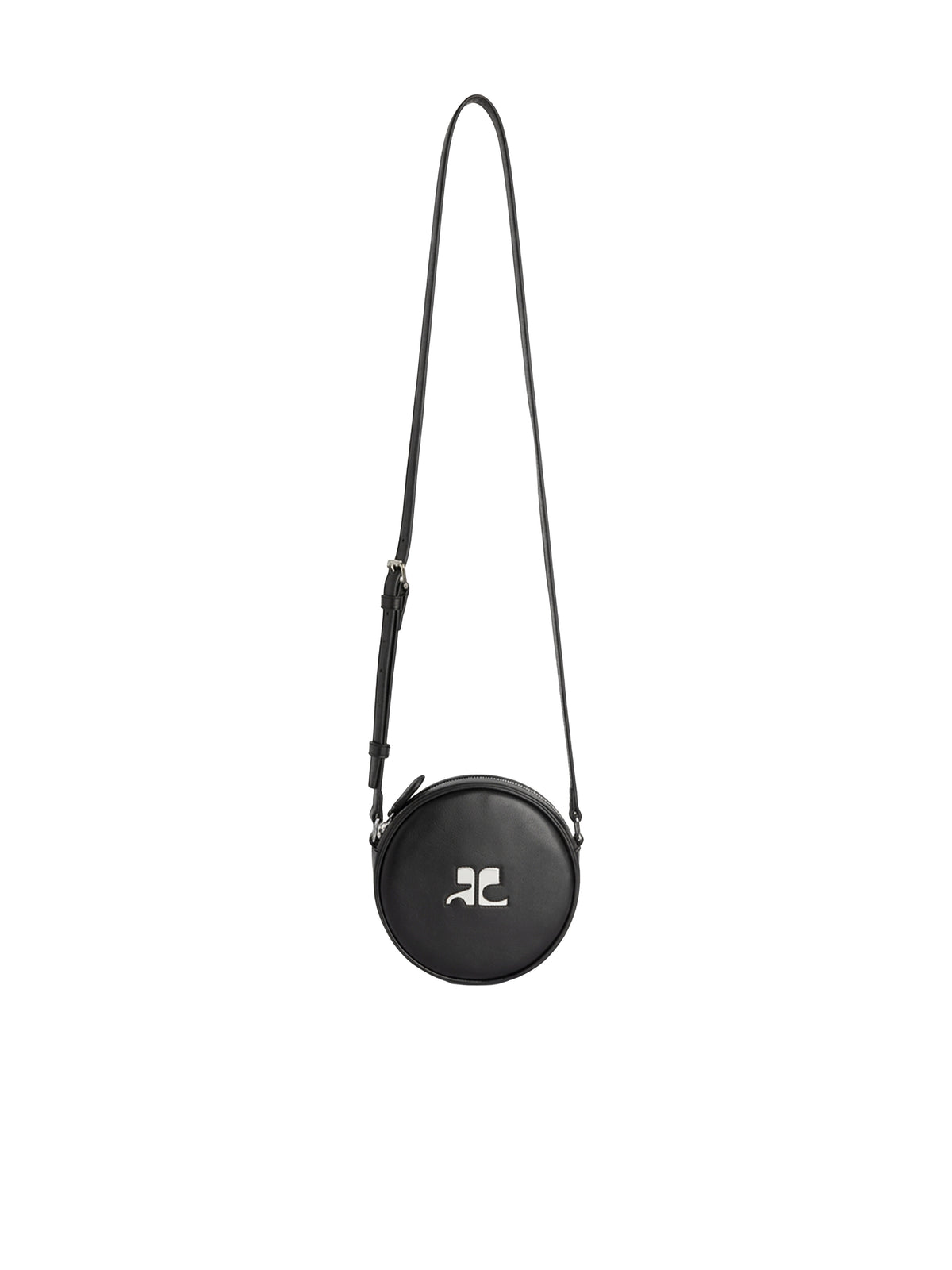 Sac rond AC logo en cuir - Black