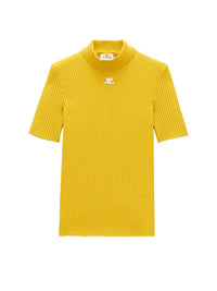 Pull manches courtes maille - Ocre
