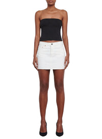 Denim Mini Skirt - White