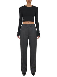 Pantalon droit en laine - Charcoal