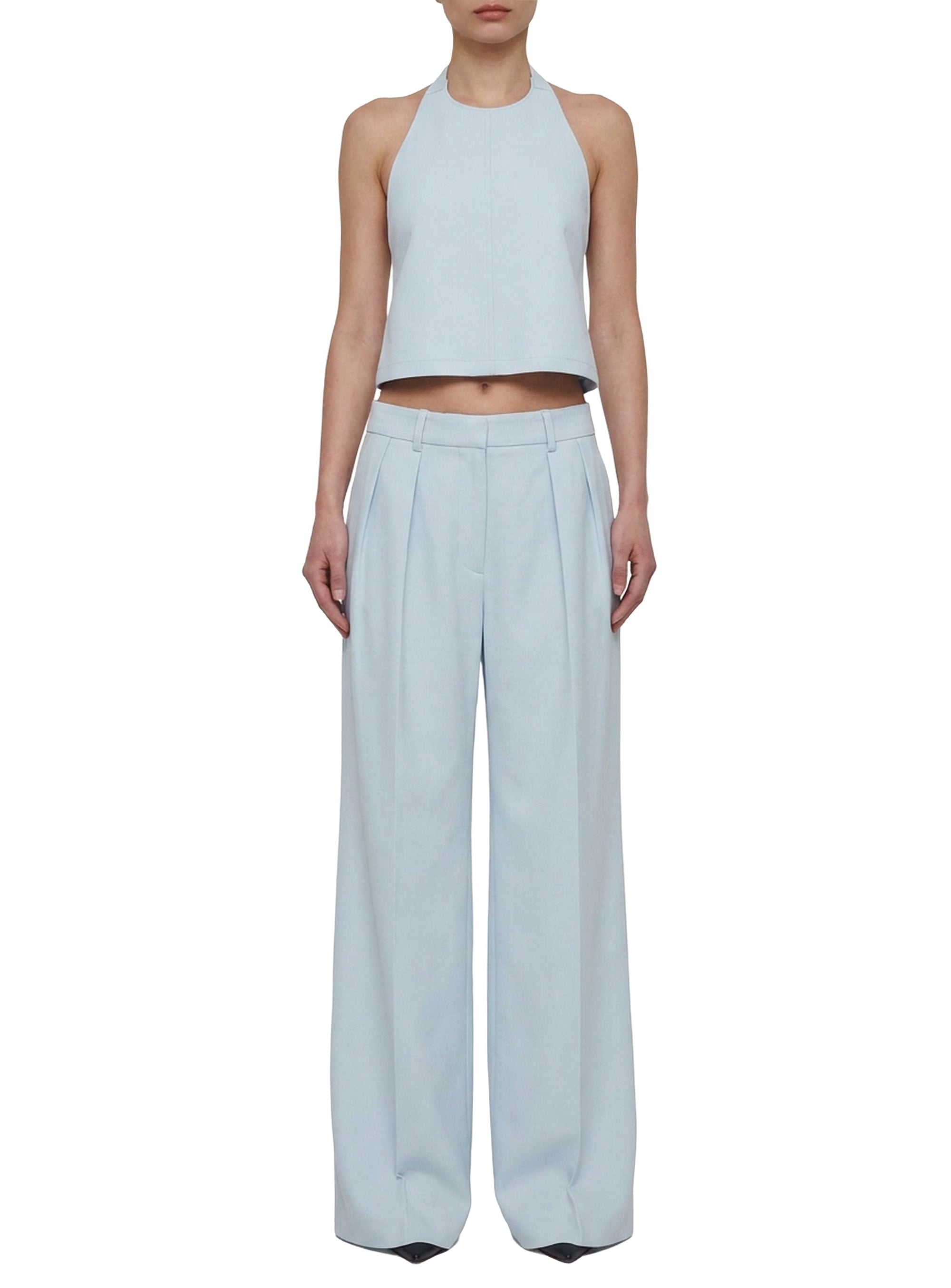 Backless Halter Top - Ice Blue
