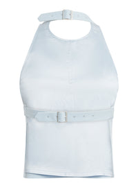 Backless Halter Top - Ice Blue