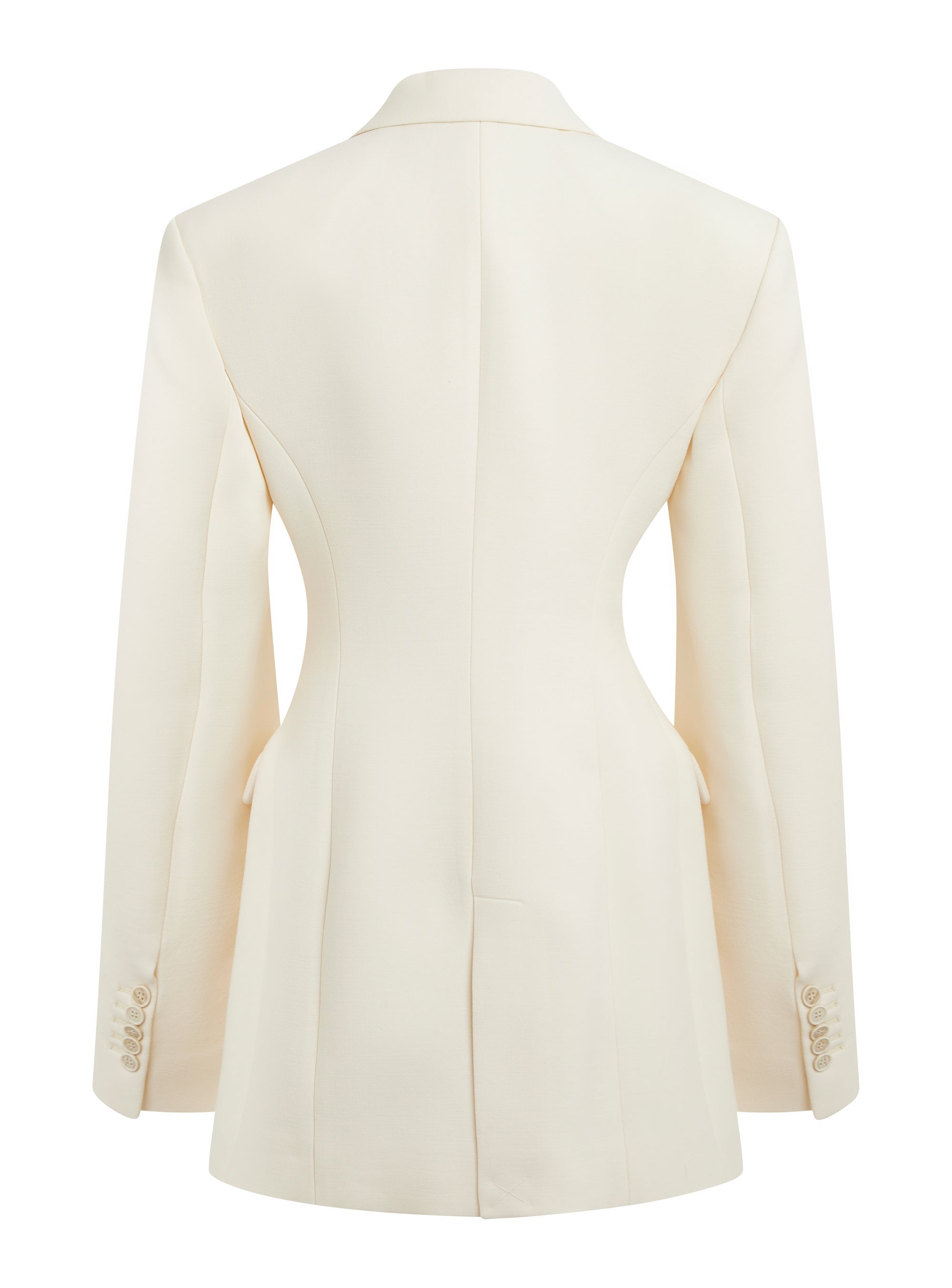Blazer long en laine - Off White