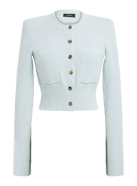 Knit Crop Cardigan - Ice Blue