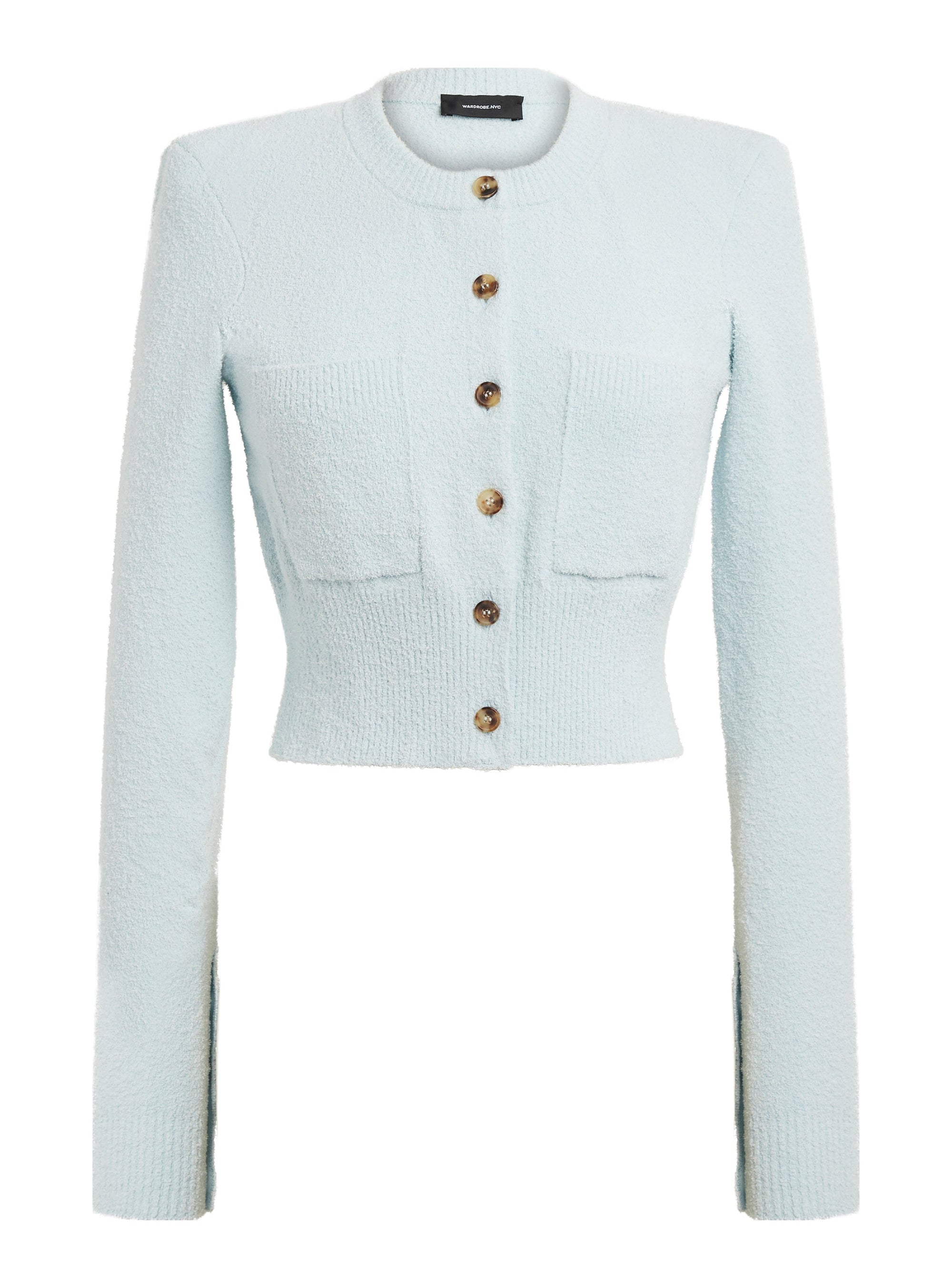 Knit Crop Cardigan - Ice Blue