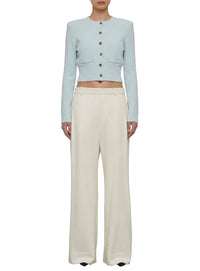 Knit Crop Cardigan - Ice Blue