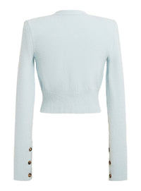 Knit Crop Cardigan - Ice Blue