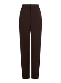 Pantalon droit en laine - Dark Brown