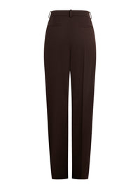 Pantalon droit en laine - Dark Brown