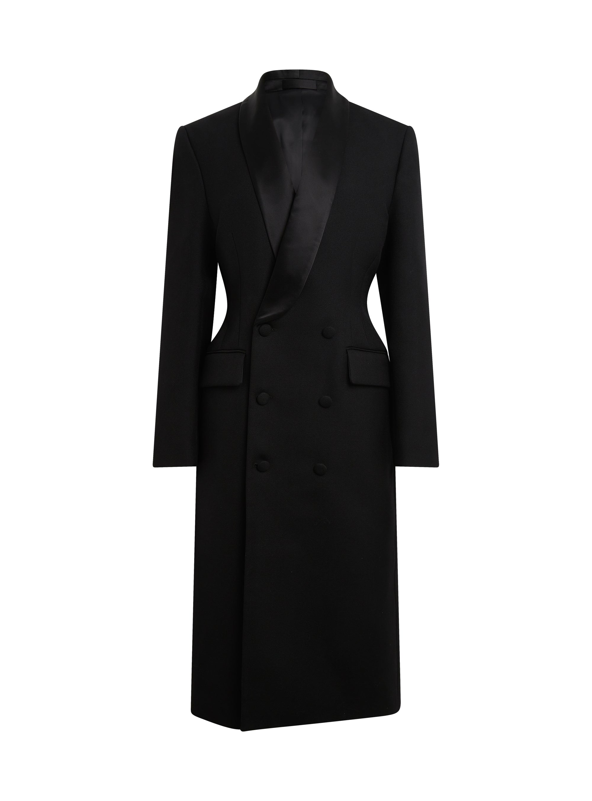 Robe blazer smoking en laine - Black