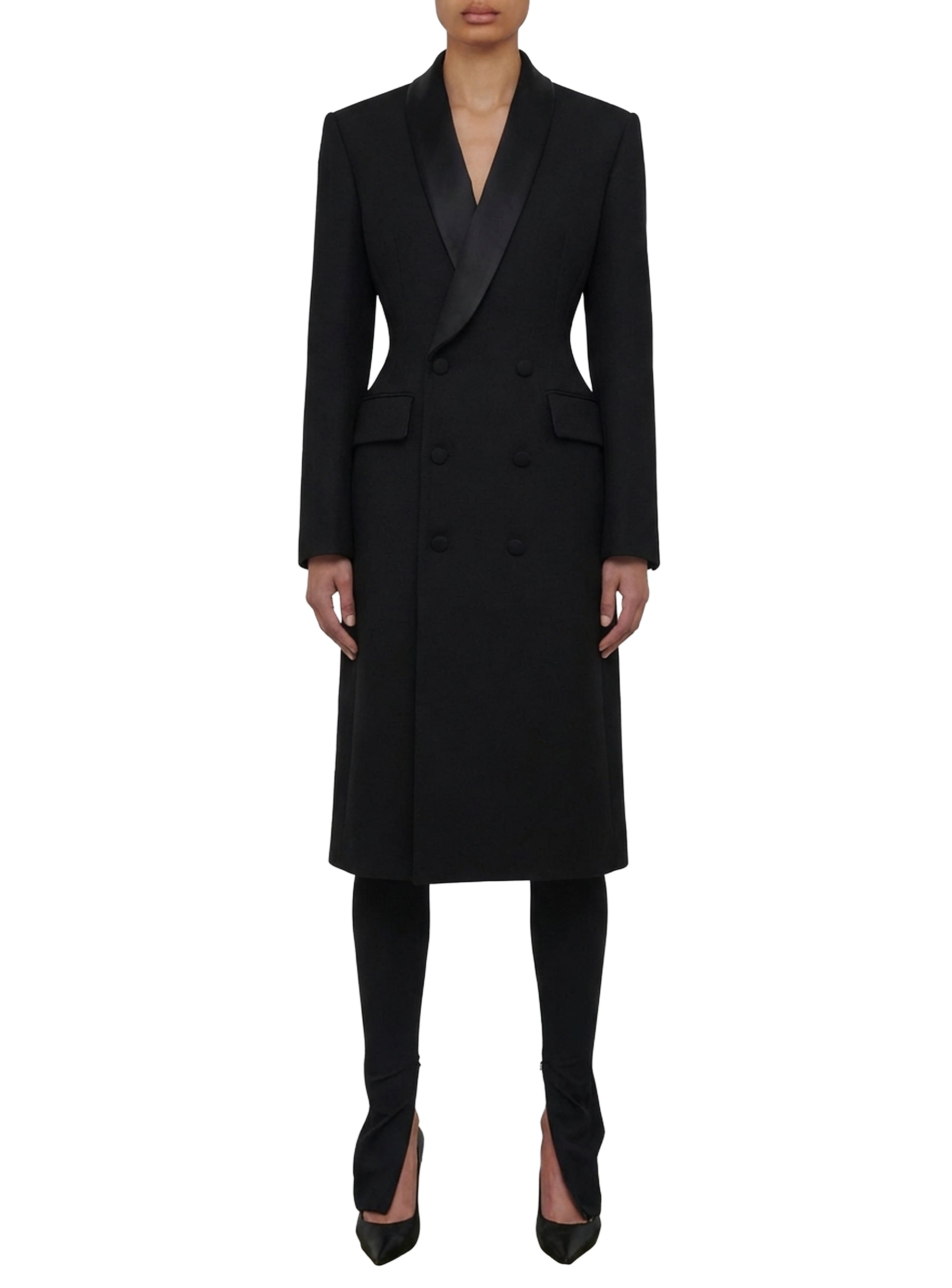 Robe blazer smoking en laine - Black