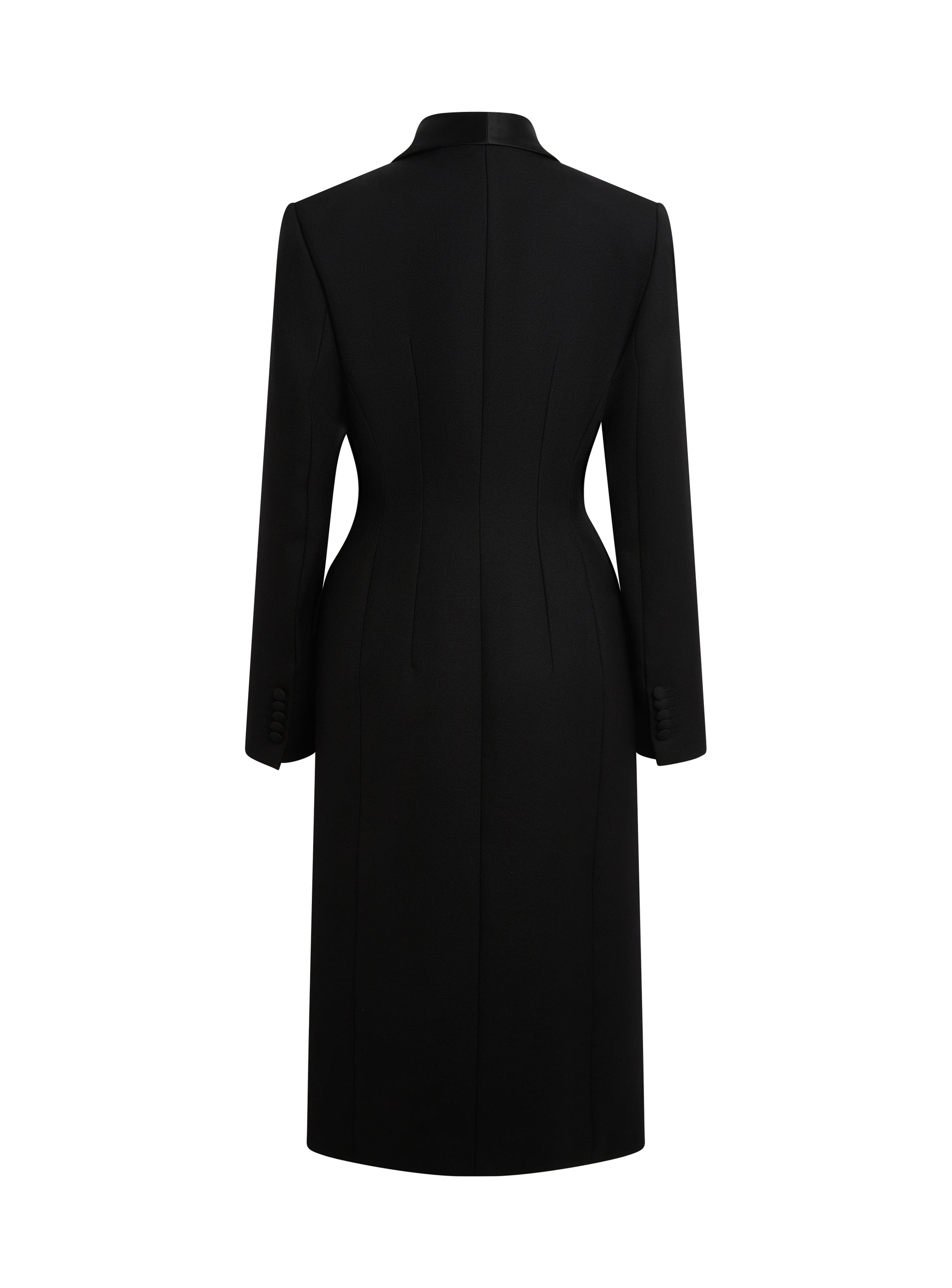 Robe blazer smoking en laine - Black