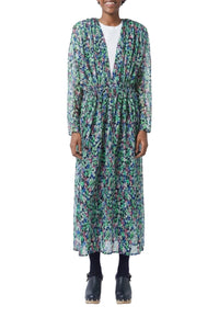 Robe longue Caroline Monaco en soie - Vert