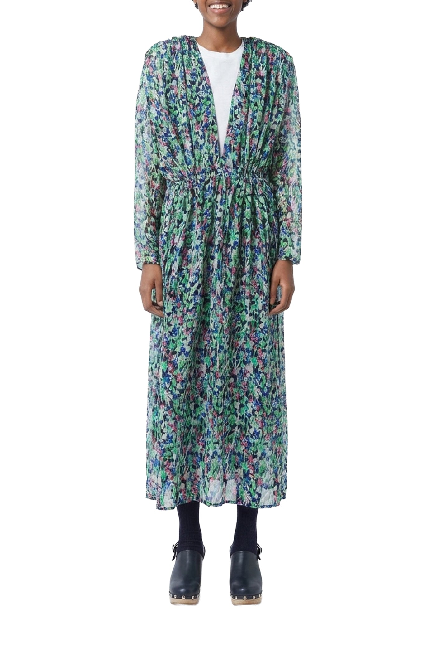 Robe longue Caroline Monaco en soie - Vert