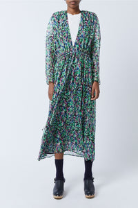 Robe longue Caroline Monaco en soie - Vert