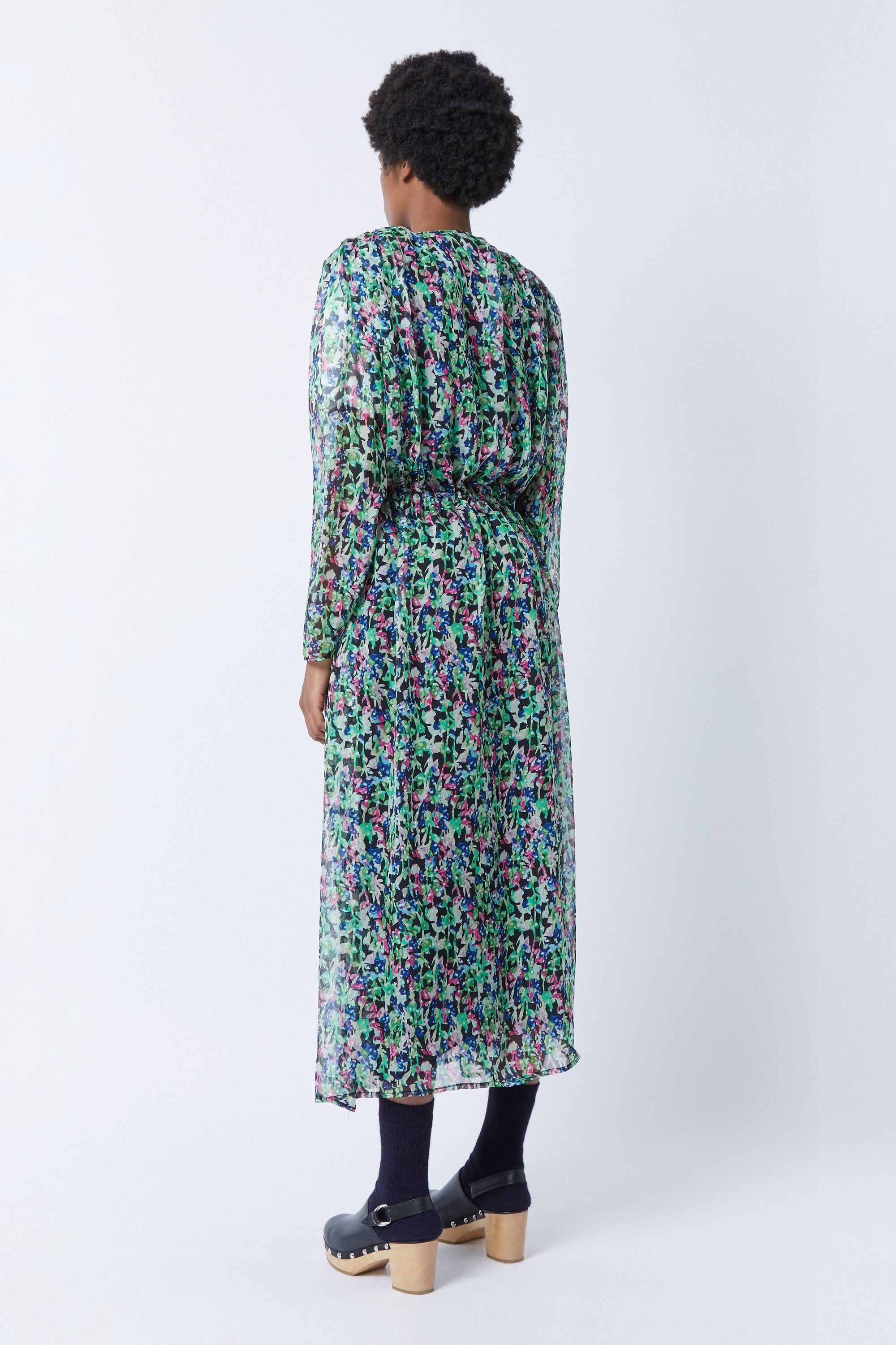 Robe longue Caroline Monaco en soie - Vert
