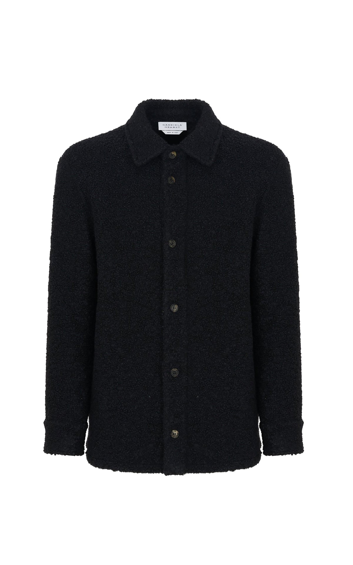Drew Overshirt en noir eco cachemire bouclette