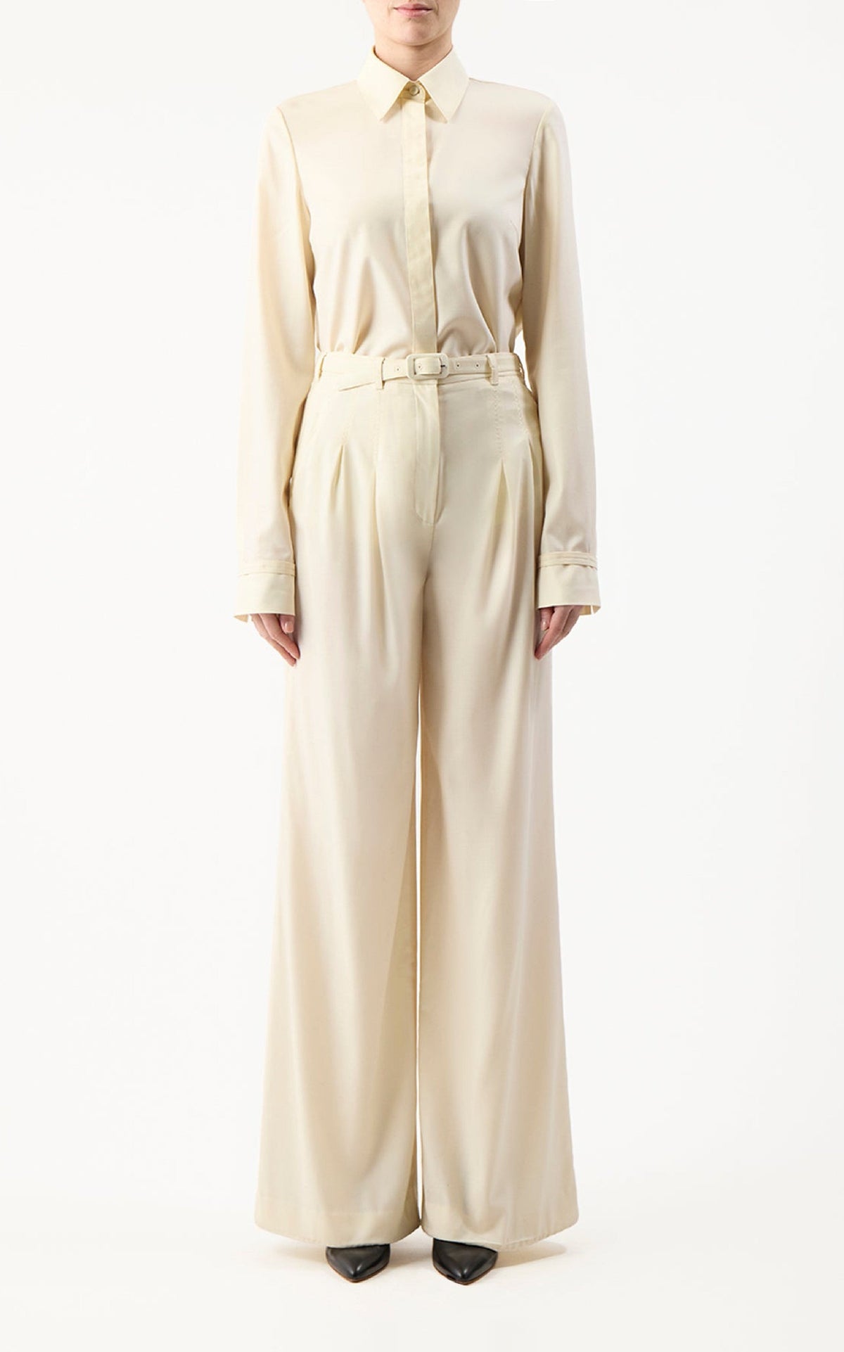 Cruz Shirt en ivoire lightweight cachemire